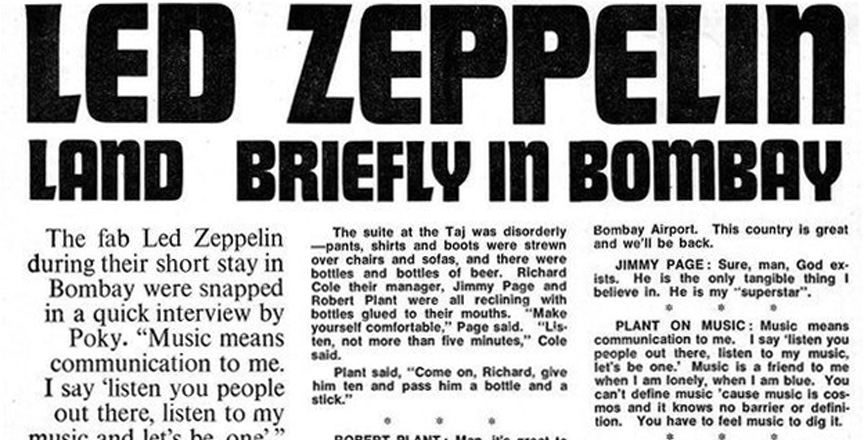 Όταν οι Led Zeppelin επισκέφτηκαν την Ινδία