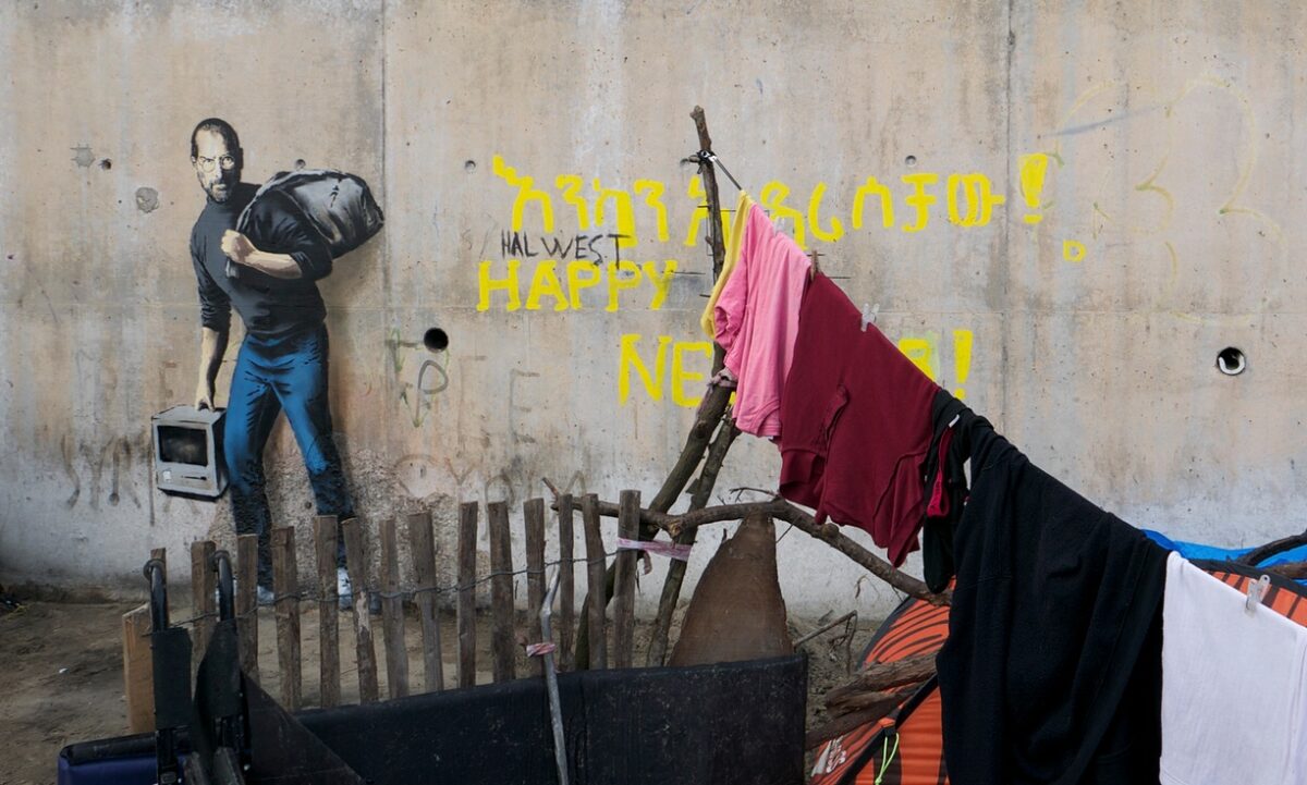 O Βanksy κάνει graffiti τον Steve Jobs