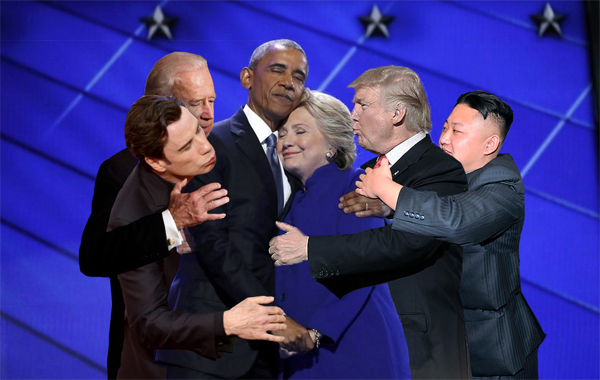 Ο Μπάρακ παίρνει στην αγκαλιά του τη Χίλαρι και το internet παίρνει φωτιά