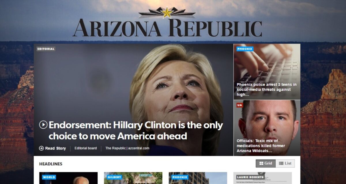 Τοπική εφημερίδα στις ΗΠΑ στηρίζει για πρώτη φορά Δημοκρατικό υποψήφιο Πρόεδρο εδώ και πάνω από έναν αιώνα.