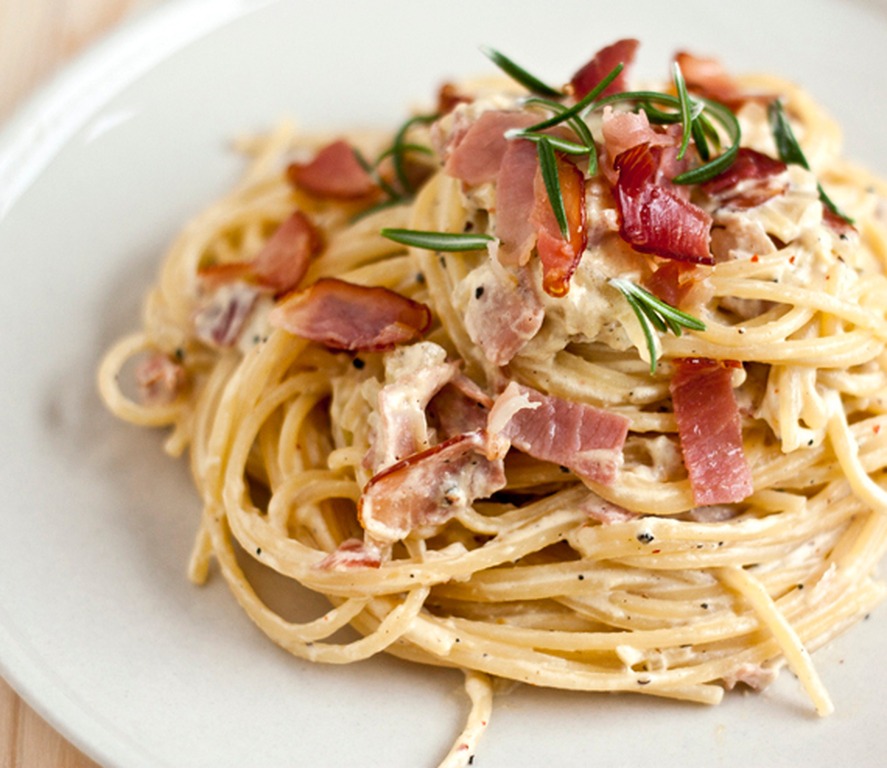 Η πιο γευστική συνταγή για καρμπονάρα με μπέικον και μανιτάρια!