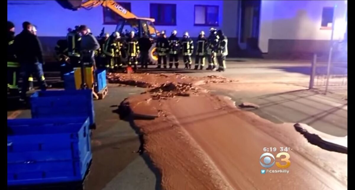 Ένας τόνος σοκολάτας πλημμύρισε τον δρόμο! (Βίντεο)