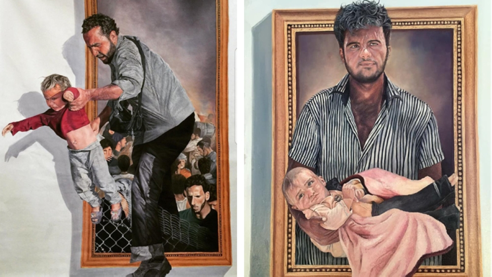 Ο εκπληκτικός πίνακας που απεικονίζει τον αγώνα & τον πόνο ενός Σύριου πρόσφυγα