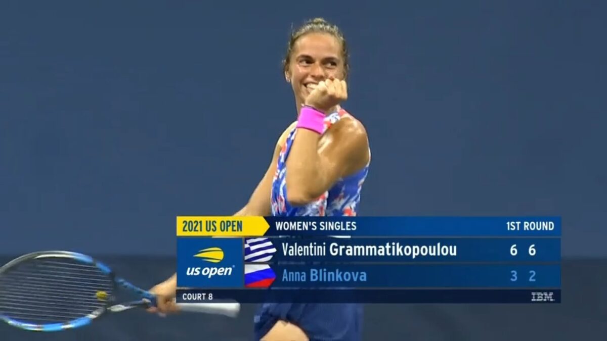 US Open: Επική πρόκριση για την Γραμματικοπούλου – Νίκησε 2-0 σετ την Μπλίνκοβα