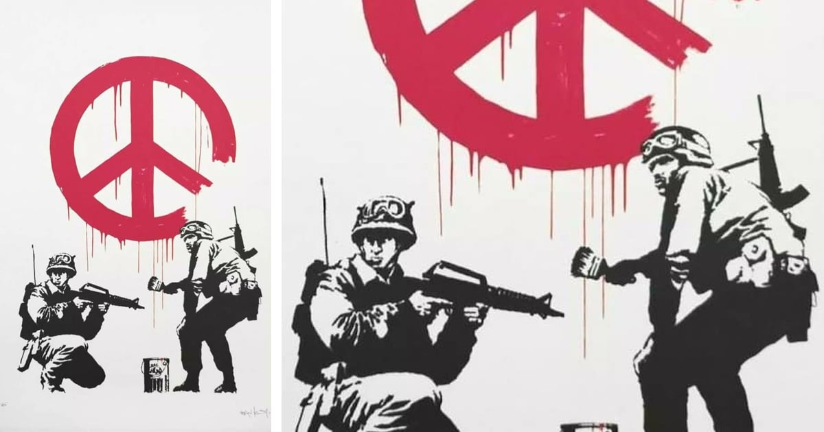 Banksy |Το αντιπολεμικό έργο του  που  συγκεντρώνει πάνω από 100.000 $ για το μεγαλύτερο νοσοκομείο παιδιών της Ουκρανίας