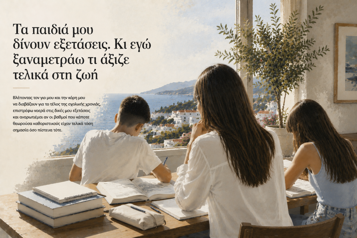 Τα παιδιά μου δίνουν εξετάσεις. Κι εγώ ξαναμετράω τι άξιζε τελικά στη ζωή