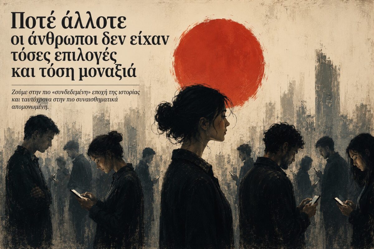 Ποτέ άλλοτε οι άνθρωποι δεν είχαν τόσες επιλογές και τόση μοναξιά