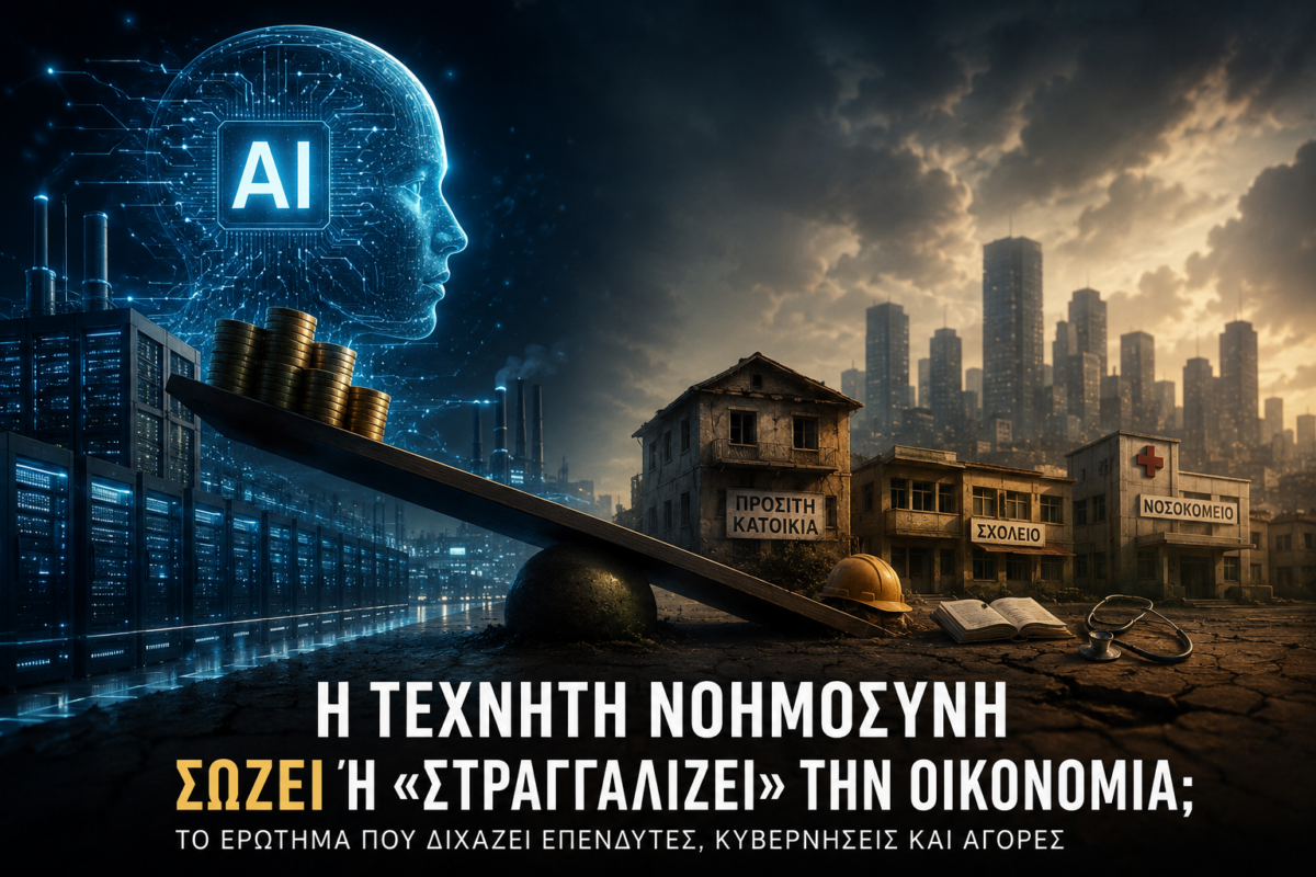 Η Τεχνητή Νοημοσύνη σώζει ή «στραγγαλίζει» την οικονομία; Το ερώτημα που διχάζει επενδυτές, κυβερνήσεις και αγορές