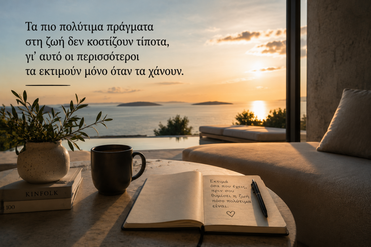 Τα πιο πολύτιμα πράγματα στη ζωή δεν κοστίζουν τίποτα, γι’ αυτό οι περισσότεροι τα εκτιμούν μόνο όταν τα χάνουν