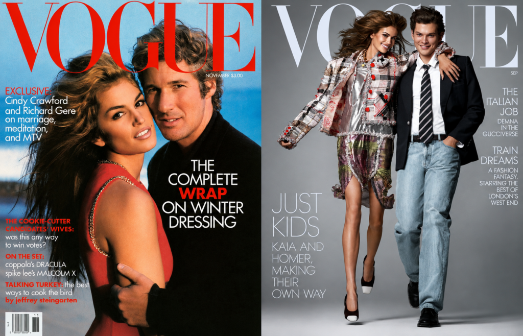 Vogue: Η απίστευτη ιστορία που ενώνει τη Σίντι Κρόφορντ και τον Ρίτσαρντ Γκιρ με την Κάια Γκέρμπερ και τον Χόμερ Γκιρ, 34 χρόνια μετά